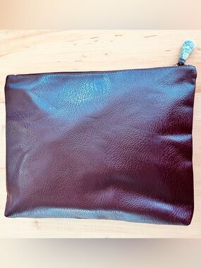 Free People Burgundy Faux Leather Clutch/Pouch/Laptop Case NWOT